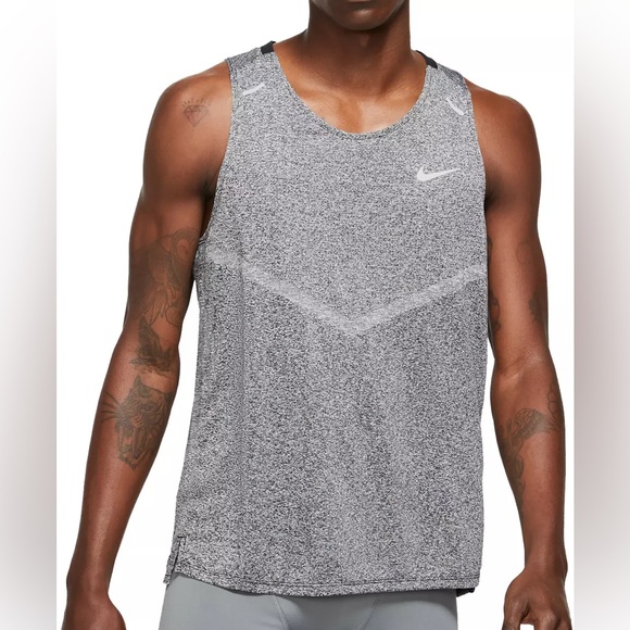 Nike Men's Dri-FIT Rise 365 Running Tank Top, Black Heather, Small—NWT - Picture 1 of 9